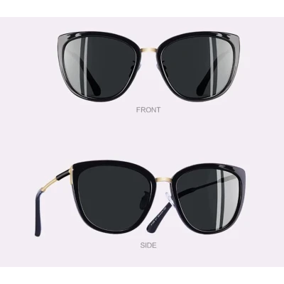 Afbeelding van Zonnebril dames frame zwart/messing en lenzen grijs UV400