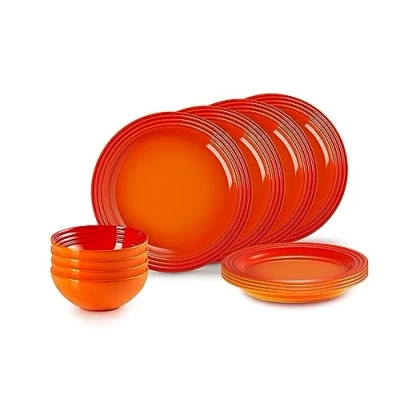 Afbeelding van Le Creuset Servies set 12 delig in Aardewerk, Oranjerood, 79351000907081