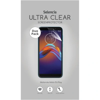 Afbeelding van 2 Pack Screenprotectors Motorola Moto E6 Play: Selencia Duo Ultra Clear smartphone Folie (plastic)