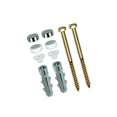 Afbeelding van TOX Staande wc bevestiging Toilet, met spreidpluggen Barracuda 8x40 mm + messing zeskantschroef 6,0 x 70 en afdekkappen wit/chroom, 1 set, 04510136