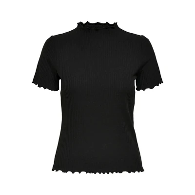 Afbeelding van ONLY Onlemma Highneck JRS Tshirt basic, Dames, Maat: Medium, Black