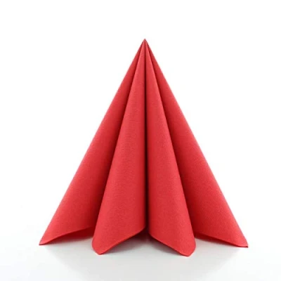 Afbeelding van Sovie Linclass Airlaid servetten rood 50 stuks hoogwaardige wegwerpservetten 40 x cm scheurvast, absorberend en vormvast ideaal voor bruiloft feestjes