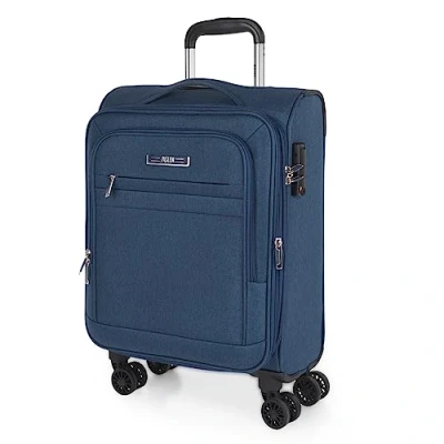 Afbeelding van JASLEN Stijve Cabine Suitcase 20 Klein Reis Koffer met Wielen EVA Hand 55x40x20 Telescoopsteel Lichtgewicht Cabin Max Hanbagage Luggage TSA cijferslot, Blauw