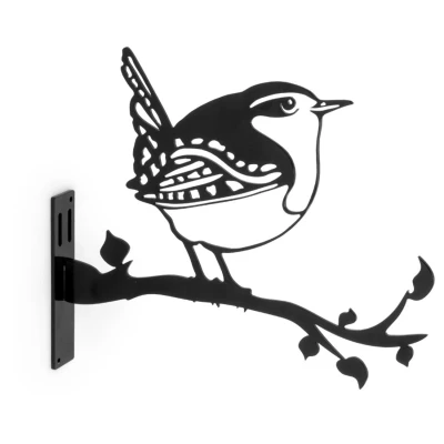 Afbeelding van Wildbird Metal Bird Winterkoning Tuindecoratie Zwart