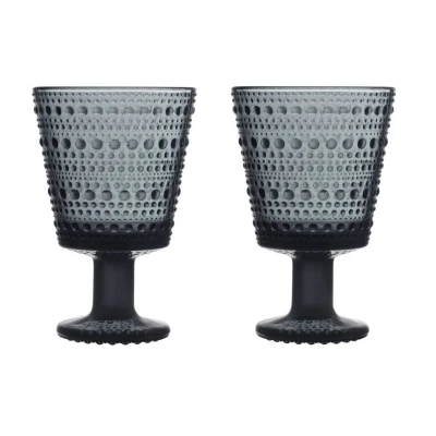 Afbeelding van Iittala Glazen Kastehelmi Donkergrijs 260 ml 2 Stuks