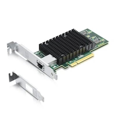 Afbeelding van 10Gtek® 10Gb PCI E NIC Network Card, Single Copper RJ45 Port, with Intel X540 BT1 Controller, Express Ethernet LAN Adapter Support Windows Server/Windows/Linux/ESX, Compare to T1