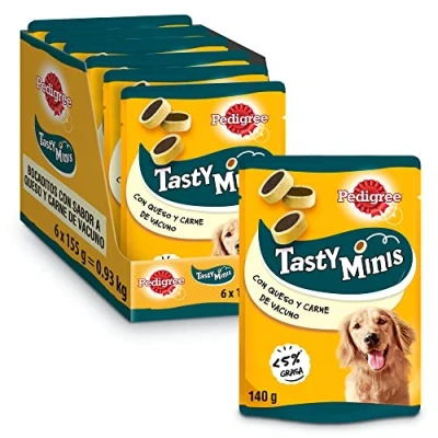 Afbeelding van PEDIGREE Snacks Tasty Mini om uw hond kaas en ossensmaak te geven (verpakking van 6 x 140 g)