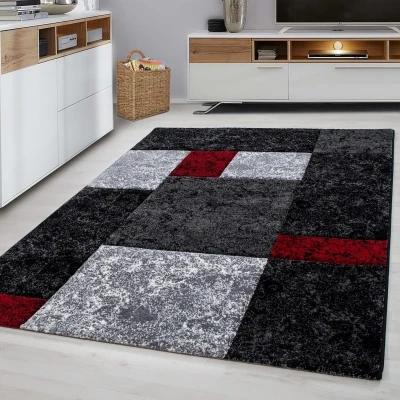 Afbeelding van Modern vloerkleed Tetris Rood 1330 120x170cm Adana Carpets