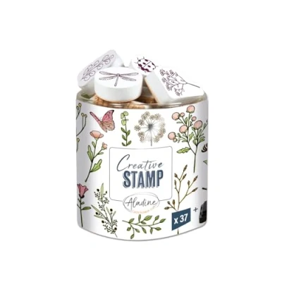 Afbeelding van Aladine Landstempels met stempelkussen van schuim en rubber voor kaarten, bullet journal, scrapbooking, creatieve hobby&#039;s, tekenen Creative Stamp cadeau idee kinderen volwassenen