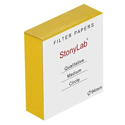 Afbeelding van stonylab Kwalitatieve Filterpapier Cirkels, 94 mm Diameter Cellulose Filterpapie met 20 Micron Deeltjesretentie Gemiddelde Filtratiesnelheid, Pak van 100