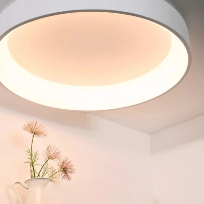 Afbeelding van Lucide TALOWE LED Plafonnière Ø 80 cm Dimb. 1x80W Wit