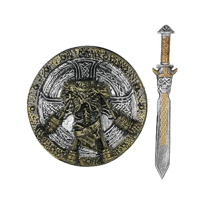 Afbeelding van FUNIDELIA Viking Zwaard en Schild voor mannen Bruin