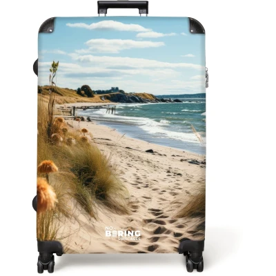 Afbeelding van NoBoringSuitcases.com® Koffer groot Reiskoffer lichtgewicht Duinen bij zee Rolkoffer met 4 wielen Grote trolley XL 98 liter bagage