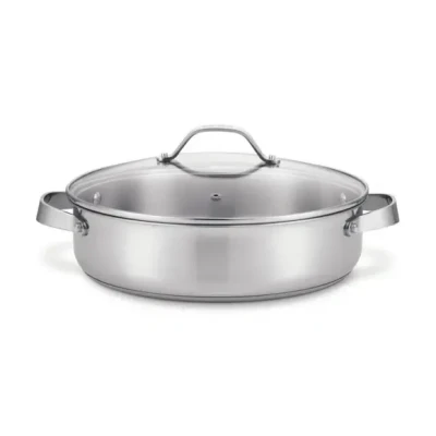 Afbeelding van Beka Cicla Sauteerpan Hapjespan Ø 28cm met Deksel uit glas Gerecycleerd RVS PFAS vrij 2 stevige handvaten Geschikt voor inductie &amp; vaatwasser