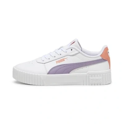 Afbeelding van PUMA Carina 2.0 Jr Meisjes Sneakers White Pale Plum Deeva Peach Maat 38