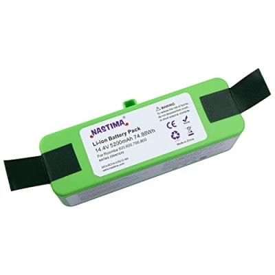 Afbeelding van NASTIMA Xlife Lithium ion accu, 14,4 V, 5200 mAh, compatibel met iRobot Roomba 985 980 960 895 890 880 870 860 790 780 770 760 695 690 680 675 650 655 0 6900. 40 62 614