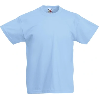 Afbeelding van Fruit of the Loom T shirt Kinderen maat 140 (9 11) 100% Katoen 5 stuks (Sky Blauw)