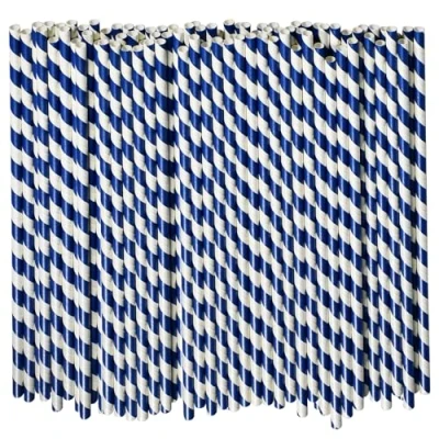 Afbeelding van Wegwerp rietjes van papier, 26 cm, extra lang, voor grote dranken, milieuvriendelijk, biologisch afbreekbaar en composteerbaar, 100 stuks