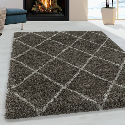 Afbeelding van Berber vloerkleed Agadir Lines Taupe/Creme 280x370cm Adana Carpets