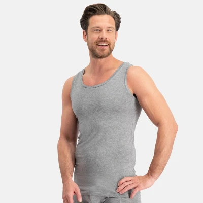 Afbeelding van Comfortabel &amp; Zijdezacht Bamboo Basics Singlet Stef (2 pack) Grey Melange XXL