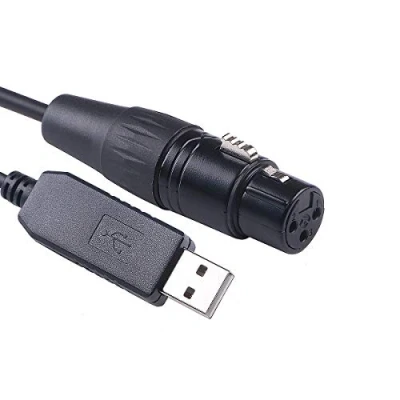 Afbeelding van USB naar RS485 DMX 512 Vrouwelijke XLR 3 Pin voor Control Stage Verlichting Apparatuur met styler, FTDI Chip (5ft)