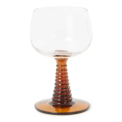 Afbeelding van HKliving Swirl wijnglas hoog Ochre
