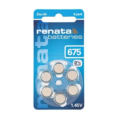 Afbeelding van Renata Hearing Aid PR44 knoopcel ZA 675 zink lucht 660 mAh 1,4 V 6 st.