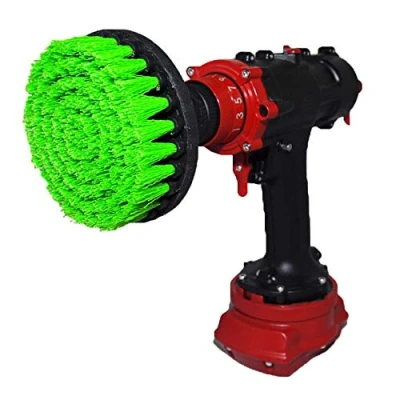 Afbeelding van Premium Drill Brush, Medium, Green 13 cm. Professionele schrobreiniger. Krast niet op oppervlakken. Geschikt voor keuken, fornuis en oven, aanrecht, vuile pannen, linoleum reiniging