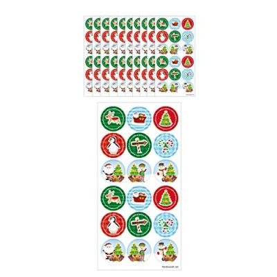 Afbeelding van 2 vel kerststickers kerst stickers met 36 voor cadeau verpakking kerstversiering kerstkaarten