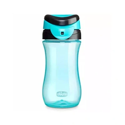 Afbeelding van Chicco Travel Cup, beker voor kinderen 2 jaar, praktische opening, geïntegreerde tuit, luchtdichte sluiting, gemakkelijk te dragen, inhoud 350 ml, lichtblauw