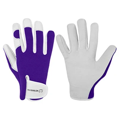 Afbeelding van Westwood fox Tuinhandschoenen van leer, doornbestendig, voor dames en heren, paars