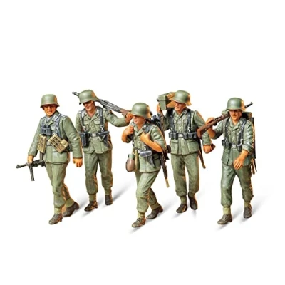 Afbeelding van TAMIYA 35184 1:35 WWII Fig.Set MG Trupp i.Manöver (5), modelbouwset, plastic bouwpakket, bouwpakket voor montage, gedetailleerde replica