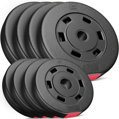 Afbeelding van Hop Sport 30 kg Halterschijven Set, Kunststof, mm boring, Gewichtsschijven voor effectieve training in je Homegym, Gewichten 4x5 kg, 4x2,5