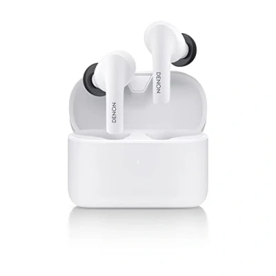 Afbeelding van Denon Draadloze Oordopjes met Noise Cancelling In ear koptelefoon Zweet en waterbestendige oortjes Wit