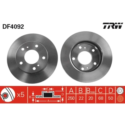 Afbeelding van Trw Remschijf DF4092