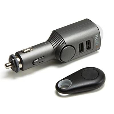 Afbeelding van Technaxx TX 100 Auto camper , boot alarm/mobiel mini ALARM met bewegingsdetectie + afstandsbediening en autolader 2x USB, 6 DAGEN STBY 110dB SOUND voor afschrikking