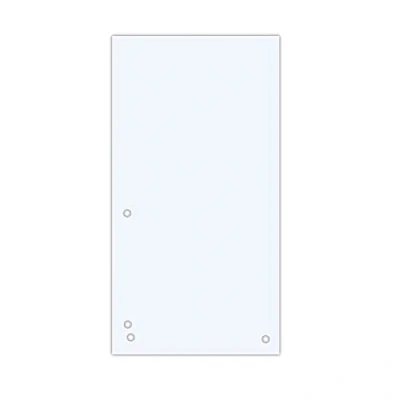 Afbeelding van DONAU 100 stuks scheidingsstroken/kleur: wit/1/3 A4 van 190 g/m² gerecycled karton/4 voudige perforatie/23,5 x 10,5 cm/gelocht/tabbladen mappen tabbladen tabbladen/Made in EU