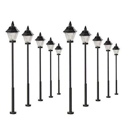 Afbeelding van Evemodel 10 stuks. Model Trein Lamp Led Licht Straatlampen 57mm Spoor H0 Poppenhuis Bonsai Decoratie