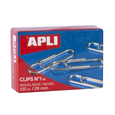 Afbeelding van APLI 11710 vernikkelde clips NO1113562 26 mm 100 stuks
