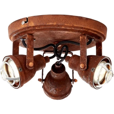 Afbeelding van BRILLIANT lamp Bente Spotrondell 3flg roestkleurig 3x PAR51, GU10, 4W, geschikt voor reflectorlampen (niet inbegrepen) Schaal A ++ tot E Hoofden draaien