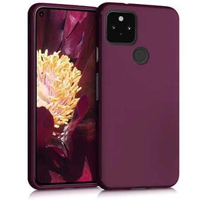 Afbeelding van kwmobile telefoonhoesje compatibel met Google Pixel 5 hoesje Zachte case voor smartphone Back cover in bordeaux violet