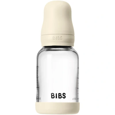 Afbeelding van BIBS Fles Slow Flow 120 ml Silicone/Glas Ivory