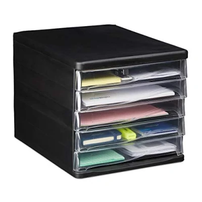 Afbeelding van Relaxdays ladenbox kantoor brievenbak ladenblok opbergsysteem 5 lades