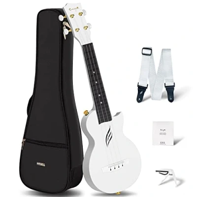 Afbeelding van Enya sopraan ukelele van 53,3 cm (21 inch) NOVA U mini voor beginners, volwassenen, kinderen 3 tot 15 jaar, starterset met tas, riem, capo en snaren thuis school