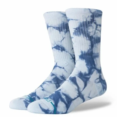Afbeelding van Stance Tied Up Crew Sokken IJsblauw Tie Dye Patroon Kalf, IJsblauw, M
