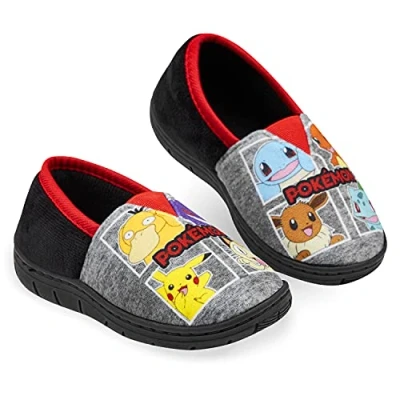 Afbeelding van Pokemon Jongens Slippers, Pikachu Bulbasaur Zachte Kinderschoenen, Cadeaus voor (Zwart/Rood, 32 EU, numeric_32)