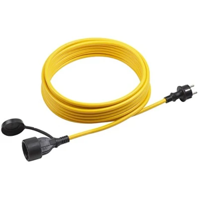 Afbeelding van Meister Pantserverlenging 25 m kabel geel rubberen slang koudebestendig IP44 buiten/koppeling met aanraakbeveiliging/Schuko verlenging / 7435810