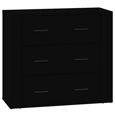 Afbeelding van vidaXL Dressoir 80x33x70 cm bewerkt hout zwart, kast, opbergkast, bijzetkast, wandkast, houten opslagkast, kasten, wandkasten, opbergkasten