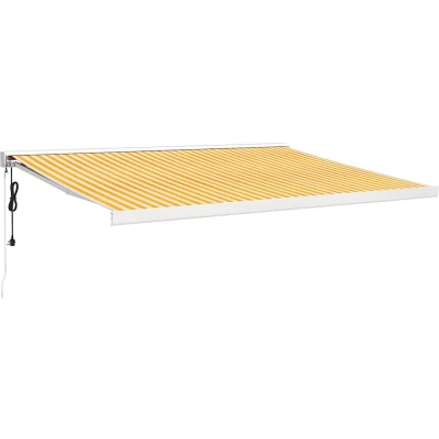 Afbeelding van vidaXL Luifel uittrekbaar 4x3 m stof en aluminium geel wit