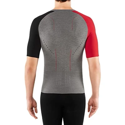 Afbeelding van FALKE Sportshirt Impulse Running functioneel materiaal heren grijs ademend voor sport korte mouwen met compressie en siliconen noppen spiermassage 1 stuk